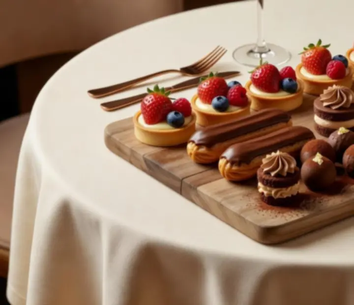 Desszertválogatás elegáns tálalásban a Cityadvisorhub Pastry Shop Favourites kínálatából.